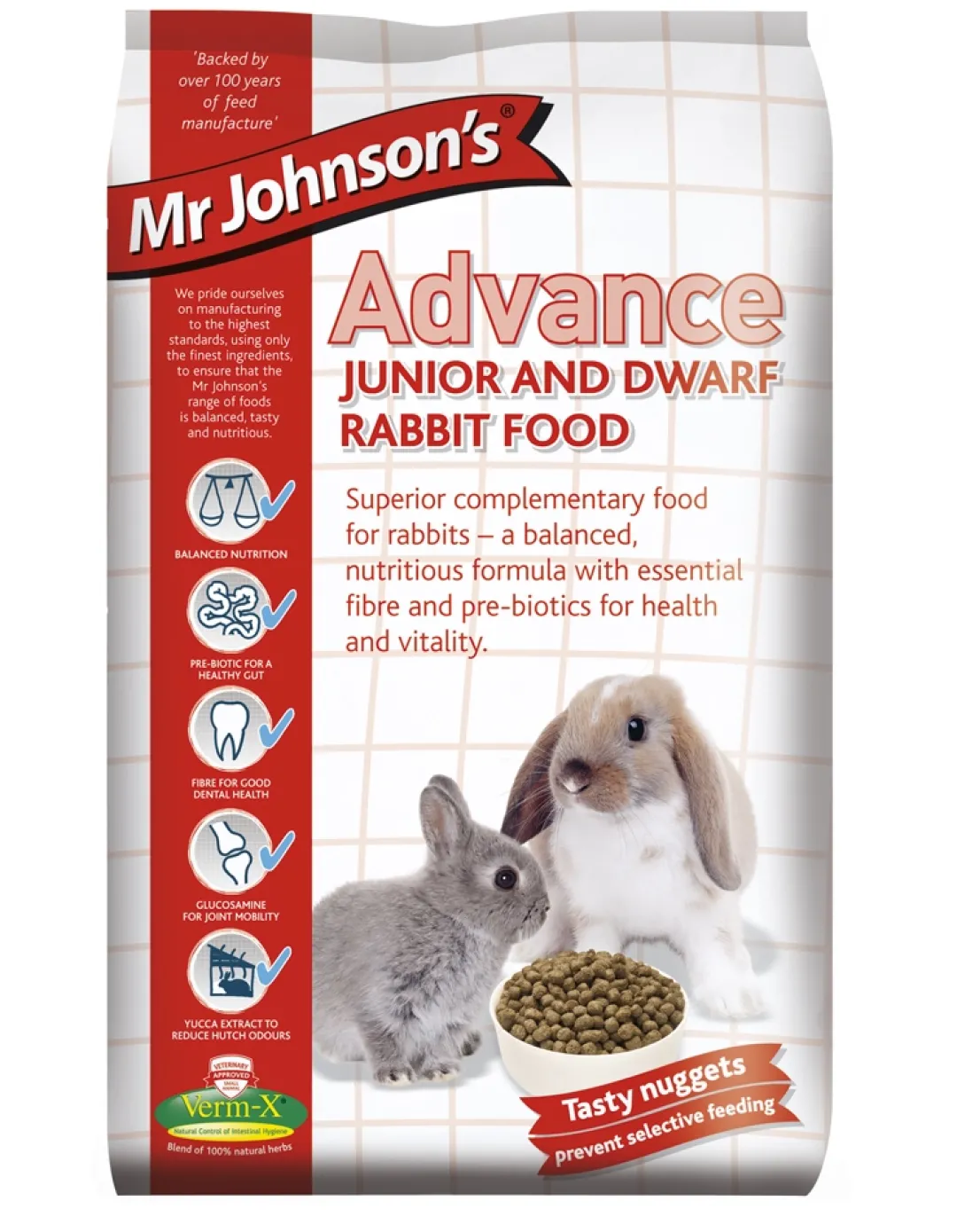 Online Mr Johnson Advance Junior Kaninfoder 1,5 kg Foder & Snack Til Gnavere & Kanin