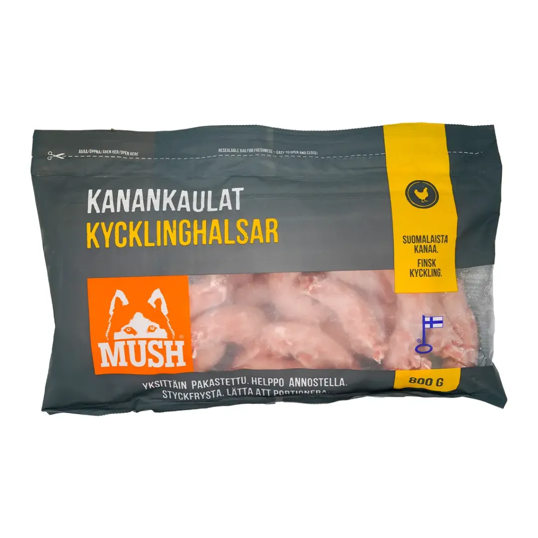 Basic Kyllingehalse 800 g - Naturlige og sunde hundesnacks Hundefoder
