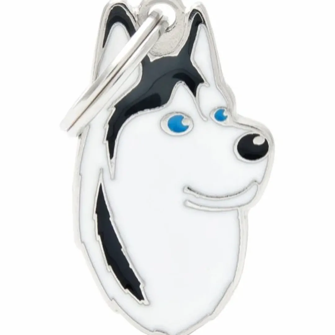 Outlet Friends Siberian Husky Sort Hundetegn Til Hvalpe - Sikkerhed Og Tryghed Hvis Hvalpen Løber Væk|Hundetegn Og Smykker Med Stil Og Sikkerhed