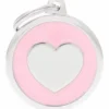 Outlet Klassisk Cirkel med Hjerte Pink Hundetegn Til Hvalpe - Sikkerhed Og Tryghed Hvis Hvalpen Løber Væk|Hundetegn Og Smykker Med Stil Og Sikkerhed