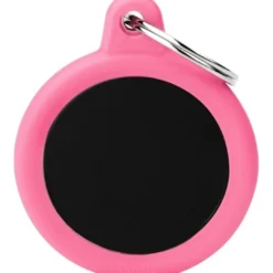 Best Soft Silent Strong sort og pink cirkel stor Hundetegn Til Hvalpe - Sikkerhed Og Tryghed Hvis Hvalpen Løber Væk|Hundetegn Og Smykker Med Stil Og Sikkerhed