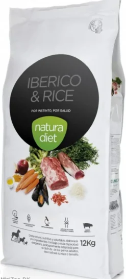 Natura Diet Iberico og Ris Hundefoder 12 kg - Naturlig ernæring til hunde Hundefoder|Tørfoder Til Hunde I Alle Størrelser Og Aldre
