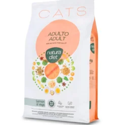 Outlet Natura Diet Kattefoder Adult Laks 3 kg - tørfoder til voksne katte Kattefoder & Snacks