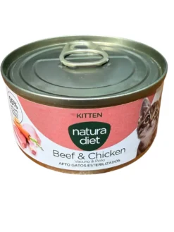 Outlet Natura diet kattevådmad Kitten Beef og Chicken 85 g Killingefoder - Sundt Kattefoder Til Killinger I Alle Racer