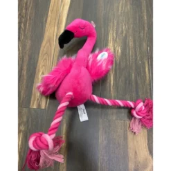 Flamingo Hundelegetøj med Reb - sjov bamse i plys Hundelegetøj Til Alle Hunde Leg Og Aktivering Året Rundt|Legetøj Til Hvalpe - Sjov Leg, Aktivering Og Tryghed Fra Første Dag