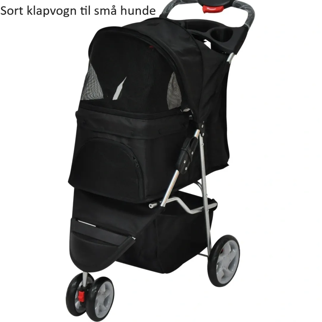 Hunde klapvogn med 4 hjul Sort Transport Og Adgang Til Hvalpe - Tryg Og Nem Hverdag|Transport Og Adgang For Hunde - Tryg Og Nem Hverdag