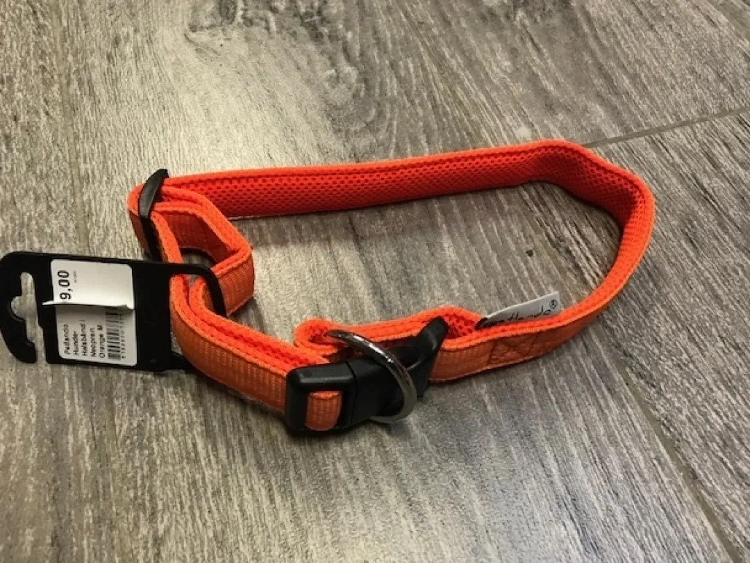 Hundehalsbånd i Neopren Orange M - let og komfortabelt hundehalsbånd Hvalpehalsbånd - Bløde Og Sikre Halsbånd Med Perfekt Pasform Til Din Hvalp|Hundehalsbånd Med Stil - Komfort Og Sikkerhed Til Din Hund