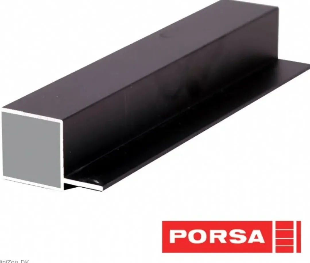 Clearance sort aluprofil firkantet med flig 130 cm. Akvarieborde Og Akvariereoler