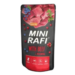 Sale Rafi Mini vådhundefoder med oksekød 150 g - fuldfoder til små hunde Hundefoder
