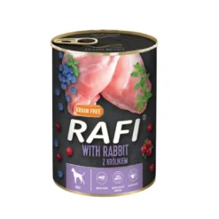 Online RAFI Vådhundefoder Kanin Blåbær og Tranebær 400 g - Sundt hundefoder Hundefoder