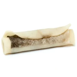 Hot Rulle af oksehud og lakseskind 12 cm 45 g - Naturligt tyggeben Snacks Til Hvalpe - Lækre Godbidder Til Træning Og Forkælelse|Hundeguf Og Tyggeben Til Hunde