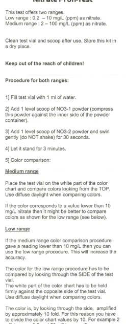 New Salifert Nitrat Test NO3 Måleudstyr Til Akvarium