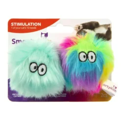 New Smartkat Fussy Friends Sæt Plys Bolde med Catnip Kattelegetøj