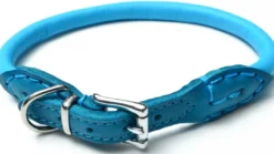 Best Timely halsbånd i rundsyet læder blå 40 cm - skånsom komfort til mellemstore hunde Hvalpehalsbånd - Bløde Og Sikre Halsbånd Med Perfekt Pasform Til Din Hvalp|Hundehalsbånd Med Stil - Komfort Og Sikkerhed Til Din Hund