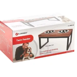 New Tommy Twin Feeder Set med stand 800 ml Hundeskåle Til Mad Og Drikke Der Passer Til Din Hunds Behov|Hundeskåle Til Hvalpe - Praktisk, Sikker Og Nem Spisetid