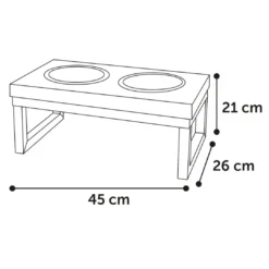 New Tommy Twin Feeder Set med stand 800 ml Hundeskåle Til Mad Og Drikke Der Passer Til Din Hunds Behov|Hundeskåle Til Hvalpe - Praktisk, Sikker Og Nem Spisetid