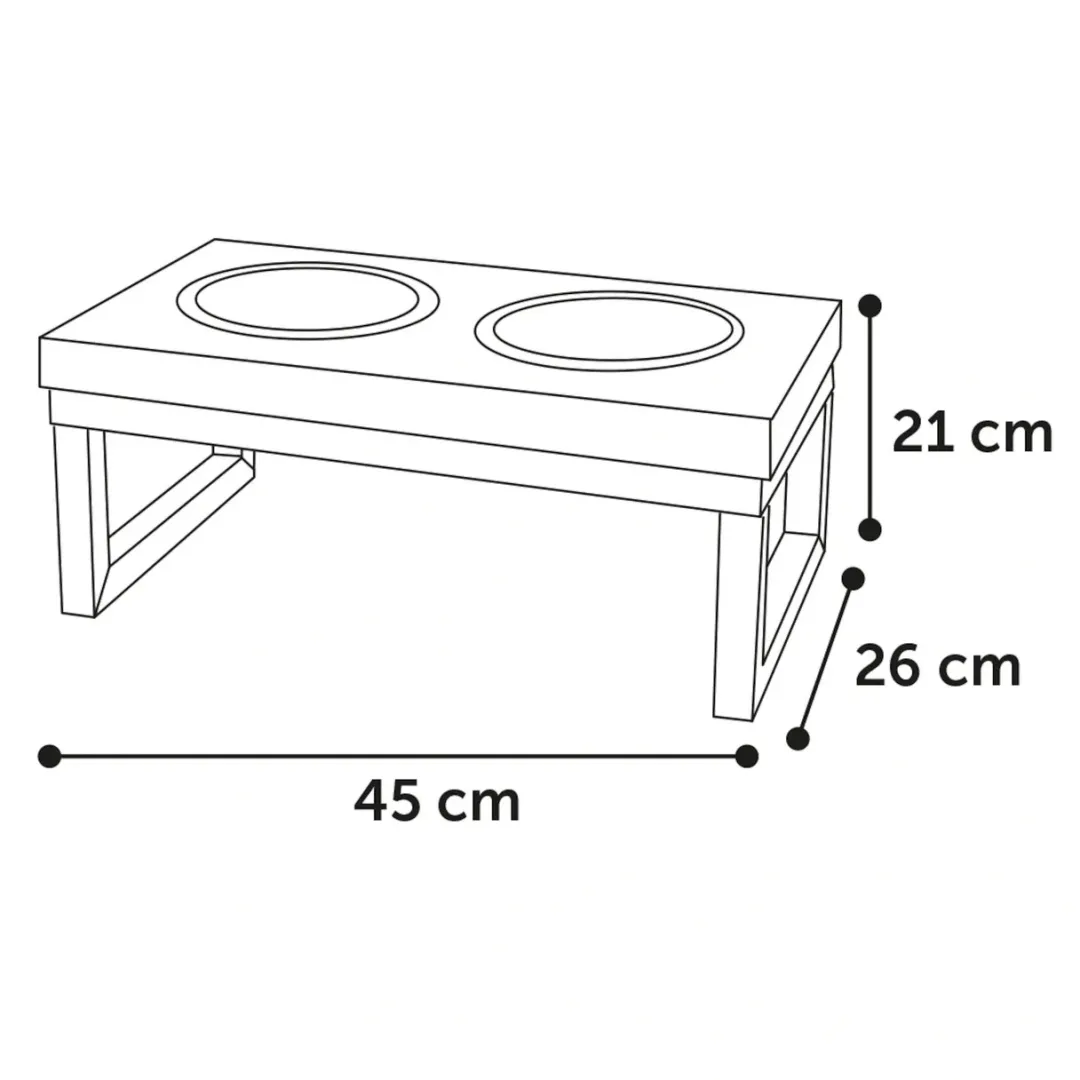 New Tommy Twin Feeder Set med stand 800 ml Hundeskåle Til Mad Og Drikke Der Passer Til Din Hunds Behov|Hundeskåle Til Hvalpe - Praktisk, Sikker Og Nem Spisetid