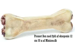 Outlet Presset Ben med fyld af oksepenis 12 cm 55 g - naturligt tyggeben Hundeguf Og Tyggeben Til Hunde
