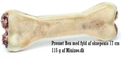 Presset Ben med fyld af oksepenis 17 cm 115 g - tyggeben til hunde Hundeguf Og Tyggeben Til Hunde