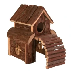 Outlet Finn hus 13x20x20 cm Træ- Og Høhuse Til Gnavere Og Kaniner