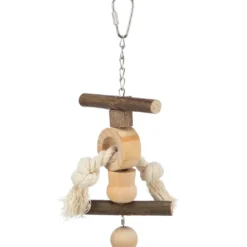 New Natural Living legetøj med kugle og reb 20 cm Fuglelegetøj