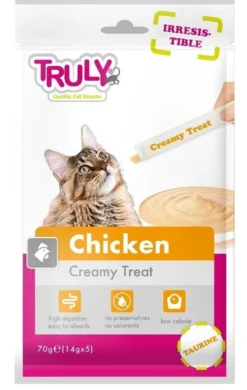 New Truly Cat Creamy Lickable Chicken 70 gram Kattefoder & Snacks|Killingesnacks - Sunde Godbidder Til Killinger
