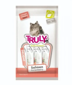 New Truly Cat Creamy Lickable Salmon & Cranberry Kattefoder & Snacks|Killingesnacks - Sunde Godbidder Til Killinger