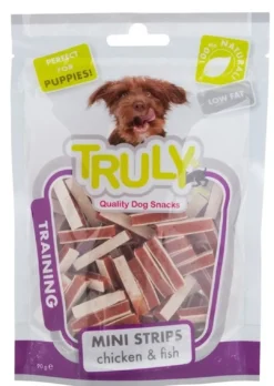 Clearance Truly Puppy Mini Strips 90 g - hvalpesnacks Hundeguf Og Tyggeben Til Hunde