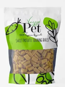 Hot VeggiePet vegansk sød kartoffel træningsgodbidder 100 g (vegetabilsk) - små hundesnacks Snacks Til Hvalpe - Lækre Godbidder Til Træning Og Forkælelse|Hundeguf Og Tyggeben Til Hunde