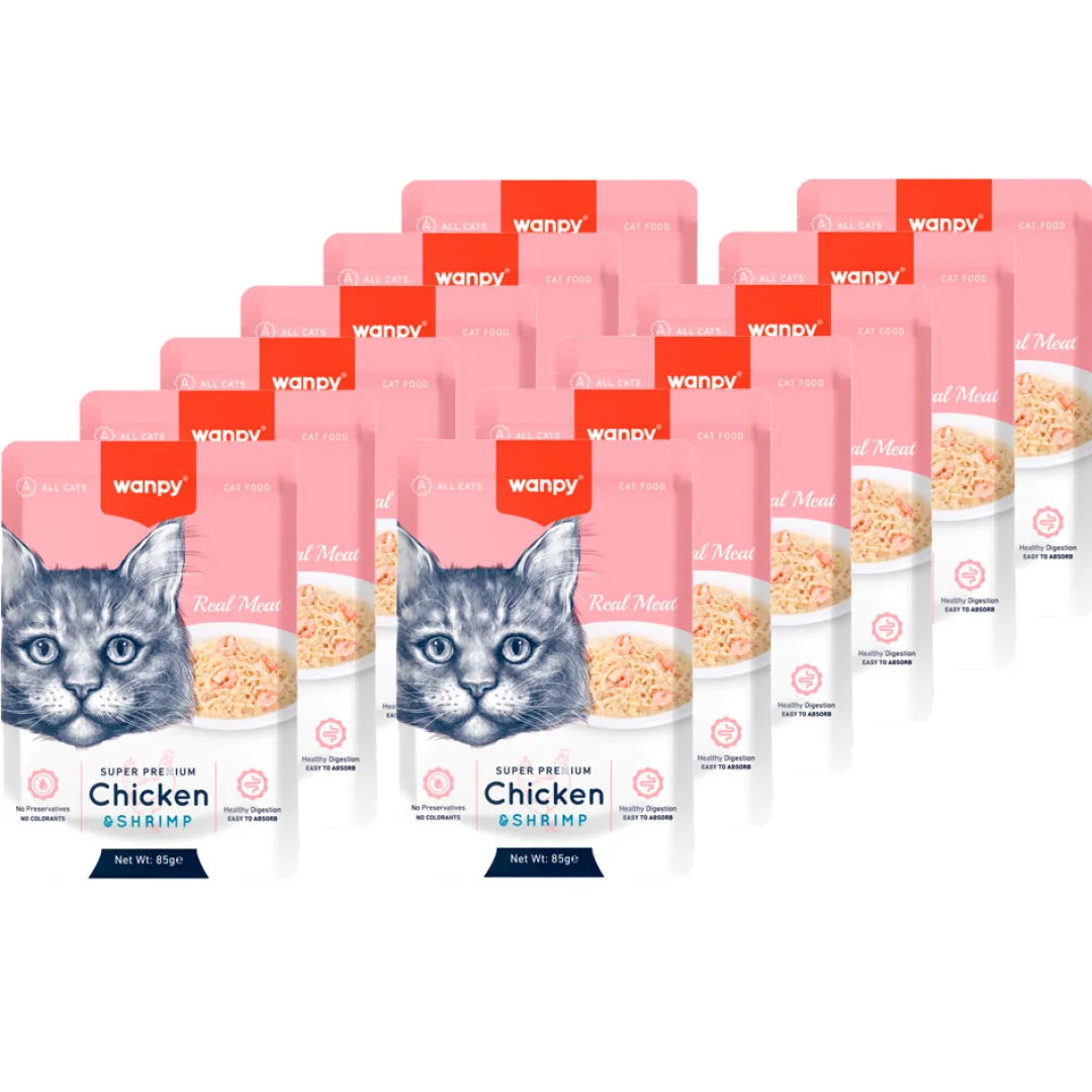 Outlet Cat Vådmad - Kylling og Rejer 85 g Kattefoder & Snacks