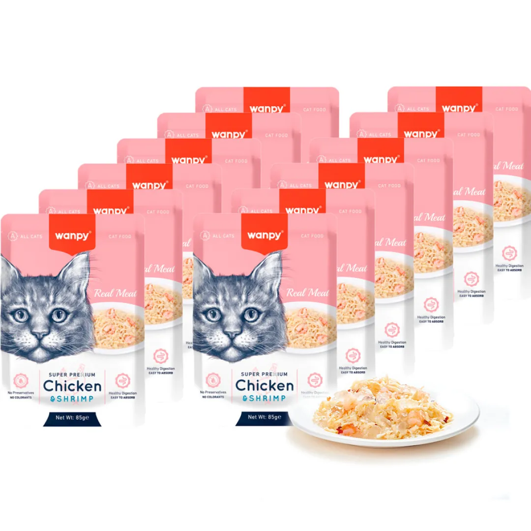 Outlet Cat Vådmad - Kylling og Rejer 85 g Kattefoder & Snacks