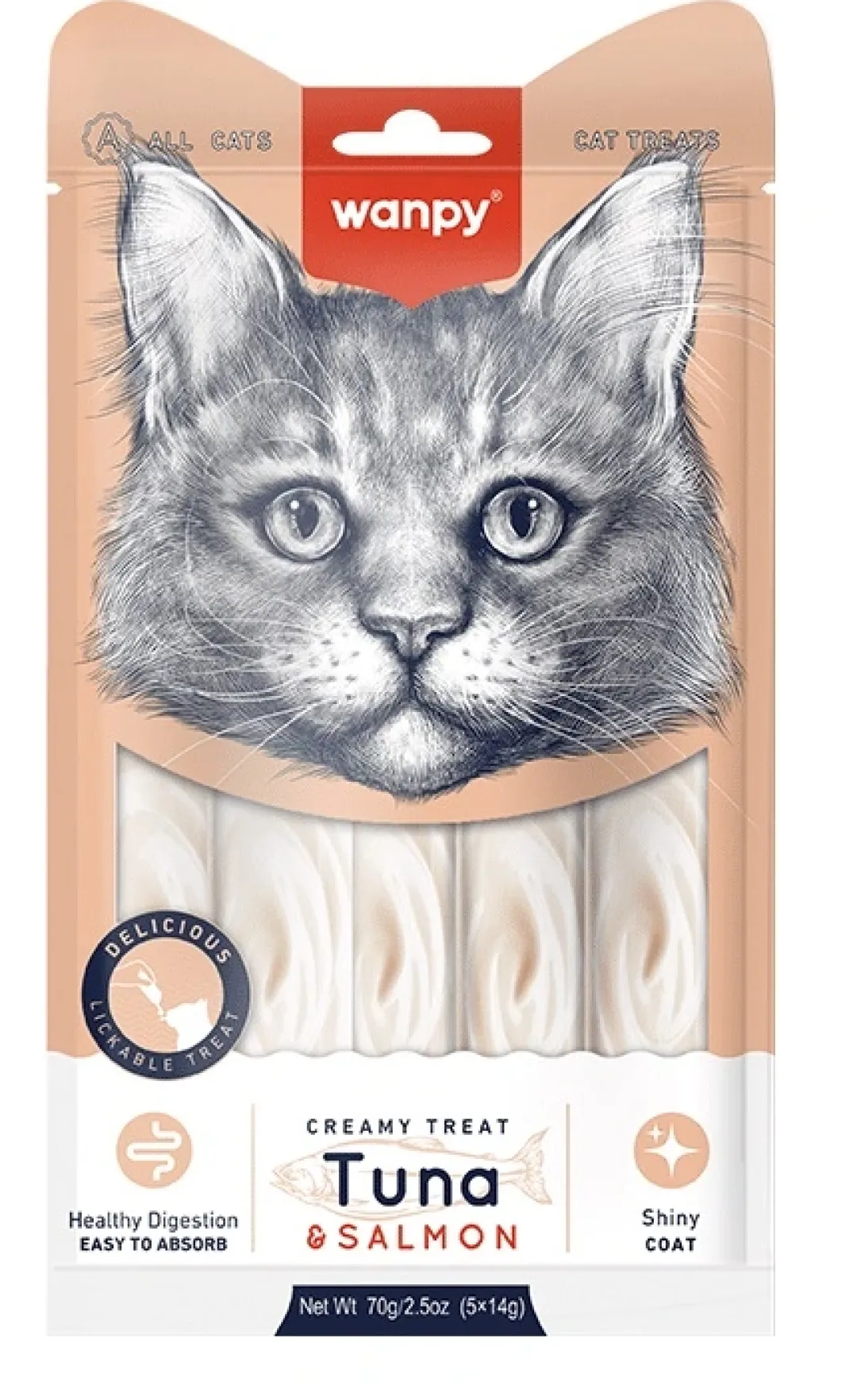 Online Kat Cremet Slikbar Godbid med Tun og Laks Kattefoder & Snacks|Killingesnacks - Sunde Godbidder Til Killinger