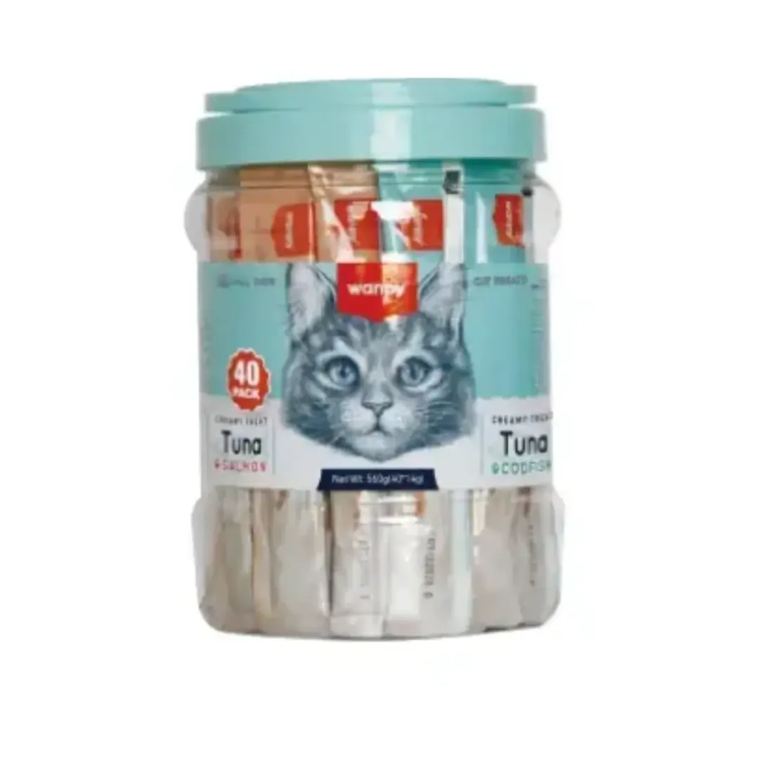 Kat Cremet Slikbar Godbid Tun og Laks 560 g Kattefoder & Snacks|Killingesnacks - Sunde Godbidder Til Killinger