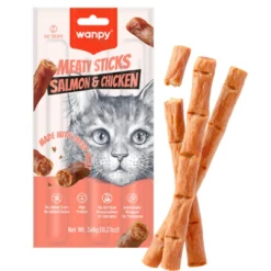Hot Kat Meaty Sticks med Laks og Kylling 3 x 6 g Kattefoder & Snacks|Killingesnacks - Sunde Godbidder Til Killinger