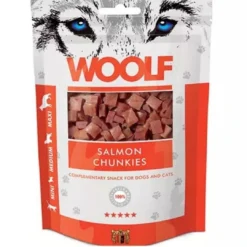 Outlet Woolf Hunde- og Kattesnack Lakse Chunkies Snacks Til Hvalpe - Lækre Godbidder Til Træning Og Forkælelse|Kattefoder & Snacks