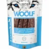 Sale Woolf Hunde- og Kattesnack Laks med Gulerod Strimler Snacks Til Hvalpe - Lækre Godbidder Til Træning Og Forkælelse|Kattefoder & Snacks
