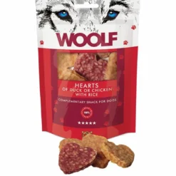 New Woolf Hundesnack And eller Kylling med Ris Hearts Snacks Til Hvalpe - Lækre Godbidder Til Træning Og Forkælelse|Hundeguf Og Tyggeben Til Hunde