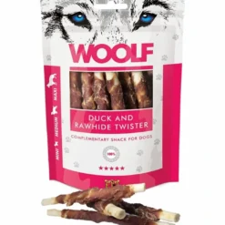 New Woolf Hundesnack And og Oksehud Twister Snacks Til Hvalpe - Lækre Godbidder Til Træning Og Forkælelse|Hundeguf Og Tyggeben Til Hunde