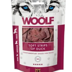 New Woolf Hundesnack Bløde Strimler med And Snacks Til Hvalpe - Lækre Godbidder Til Træning Og Forkælelse|Hundeguf Og Tyggeben Til Hunde