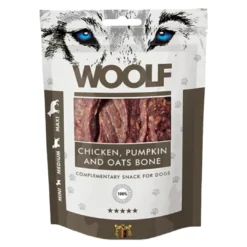 Best Woolf Hundesnack Kylling, Græskar og Havre Ben Snacks Til Hvalpe - Lækre Godbidder Til Træning Og Forkælelse|Hundeguf Og Tyggeben Til Hunde