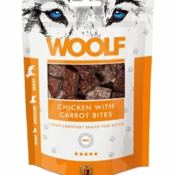 Woolf Hundesnack Kylling med Gulerod Bites Snacks Til Hvalpe - Lækre Godbidder Til Træning Og Forkælelse|Hundeguf Og Tyggeben Til Hunde