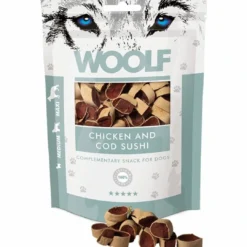 Discount Woolf Hundesnack Kylling og Torsk Sushi Snacks Til Hvalpe - Lækre Godbidder Til Træning Og Forkælelse|Hundeguf Og Tyggeben Til Hunde