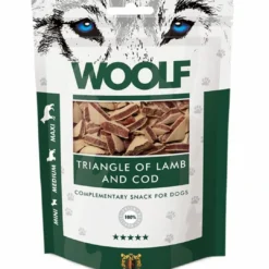 New Woolf Hundesnack Lam og Torsk Triangle Snacks Til Hvalpe - Lækre Godbidder Til Træning Og Forkælelse|Hundeguf Og Tyggeben Til Hunde