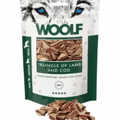 New Woolf Hundesnack Lam og Torsk Triangle Snacks Til Hvalpe - Lækre Godbidder Til Træning Og Forkælelse|Hundeguf Og Tyggeben Til Hunde
