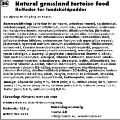 Zoo Med Natural Grassland Tortoise Food 425 Gram (Til Voksne landskildpadder) Foder & Vitaminer Til Krybdyr