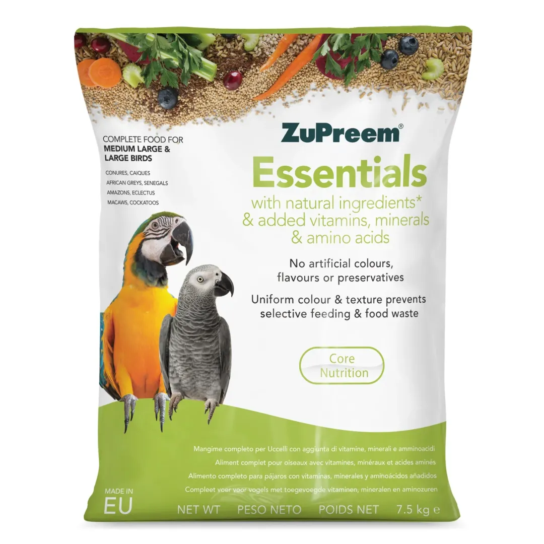 Essentials Papegøje 7,5 kg Fuglefoder